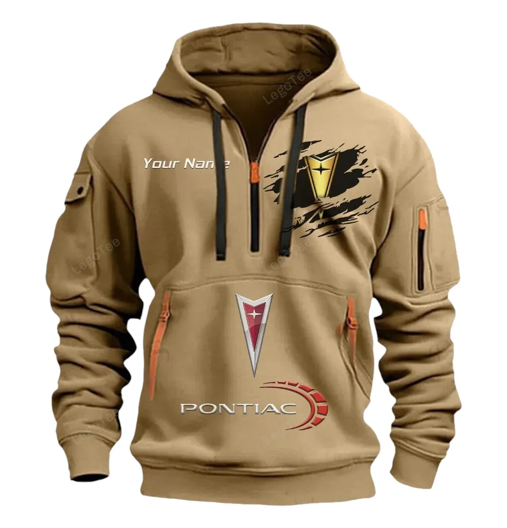pontiac half zip hoodie car113021425848 best gift for him husband boyfriend khaki 1e8pb