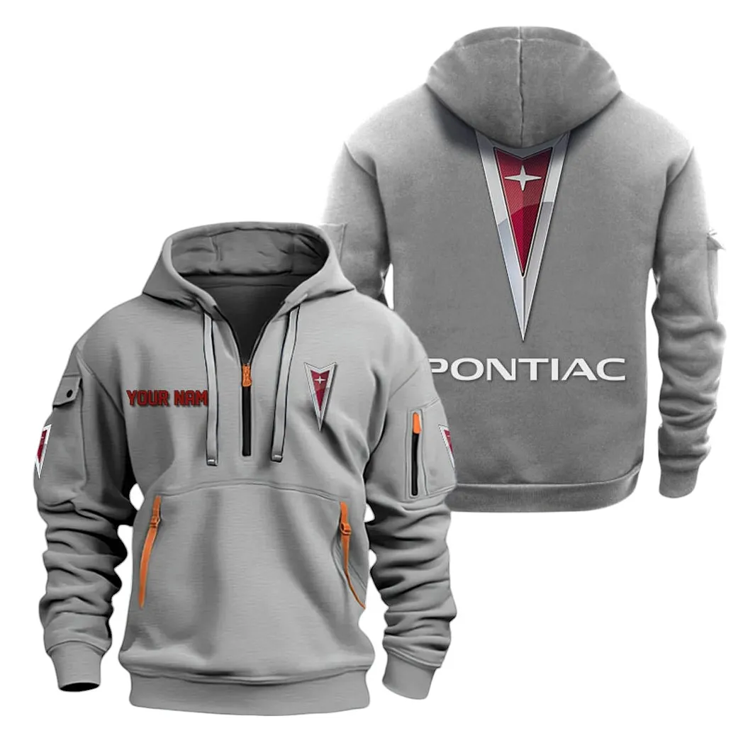 Pontiac Half Zip Hoodie For Men, Gift For Pontiac Lovers CAR20022125704 - Gray