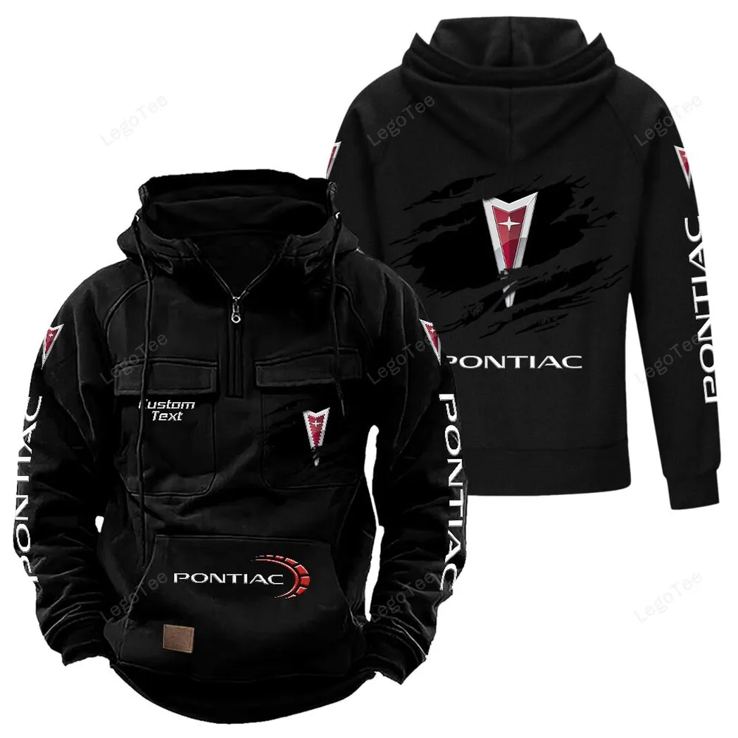 Pontiac Tactical Quarter Zip Hoodie, Gift For Pontiac Lovers, Gift For Him, Husband, Boyfriend - Black CAR122021425069-2
