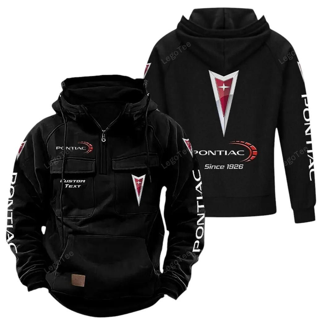 Pontiac Tactical Quarter Zip Hoodie, Gift For Pontiac Lovers, Gift For Him, Husband, Boyfriend - Black CAR96021425693-2