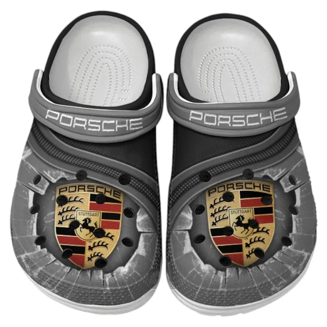 Porsche Crocs Clogs Men Women, Gift For Porsche Fan CAR188032025167 - Gray