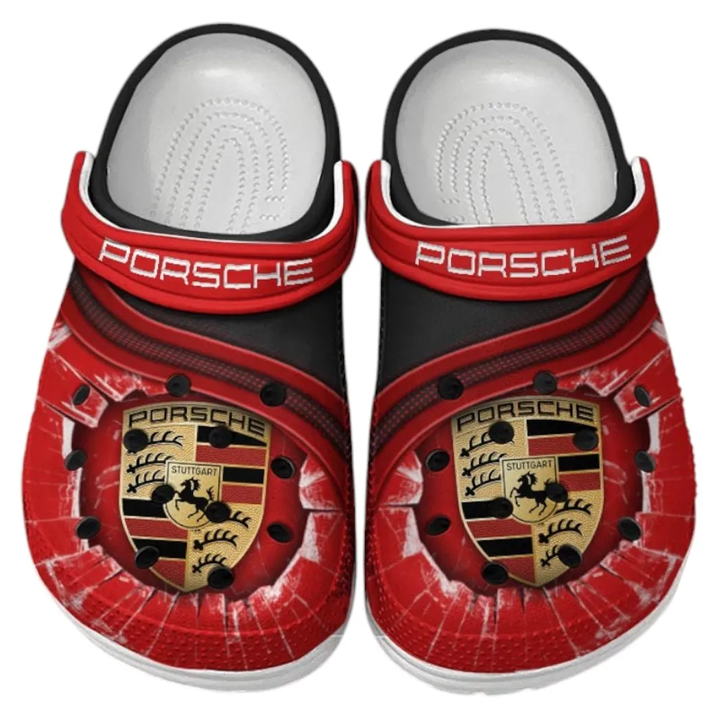 Porsche Crocs Clogs Men Women, Gift For Porsche Fan CAR188032025167 - Red