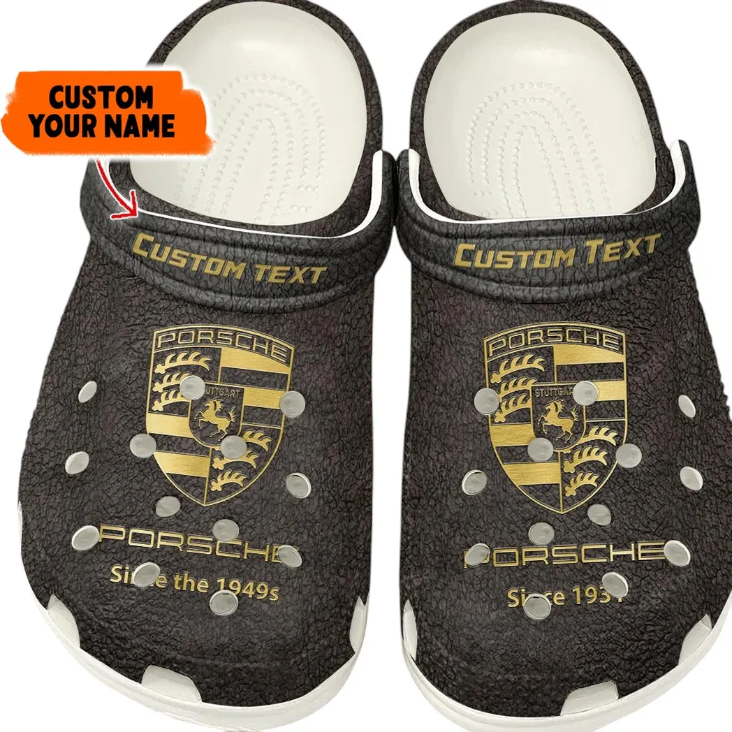 Porsche Crocs, Gift For Porsche Lovers, Gift For Him, Husband, Boyfriend - Brown CAR141021225668-2