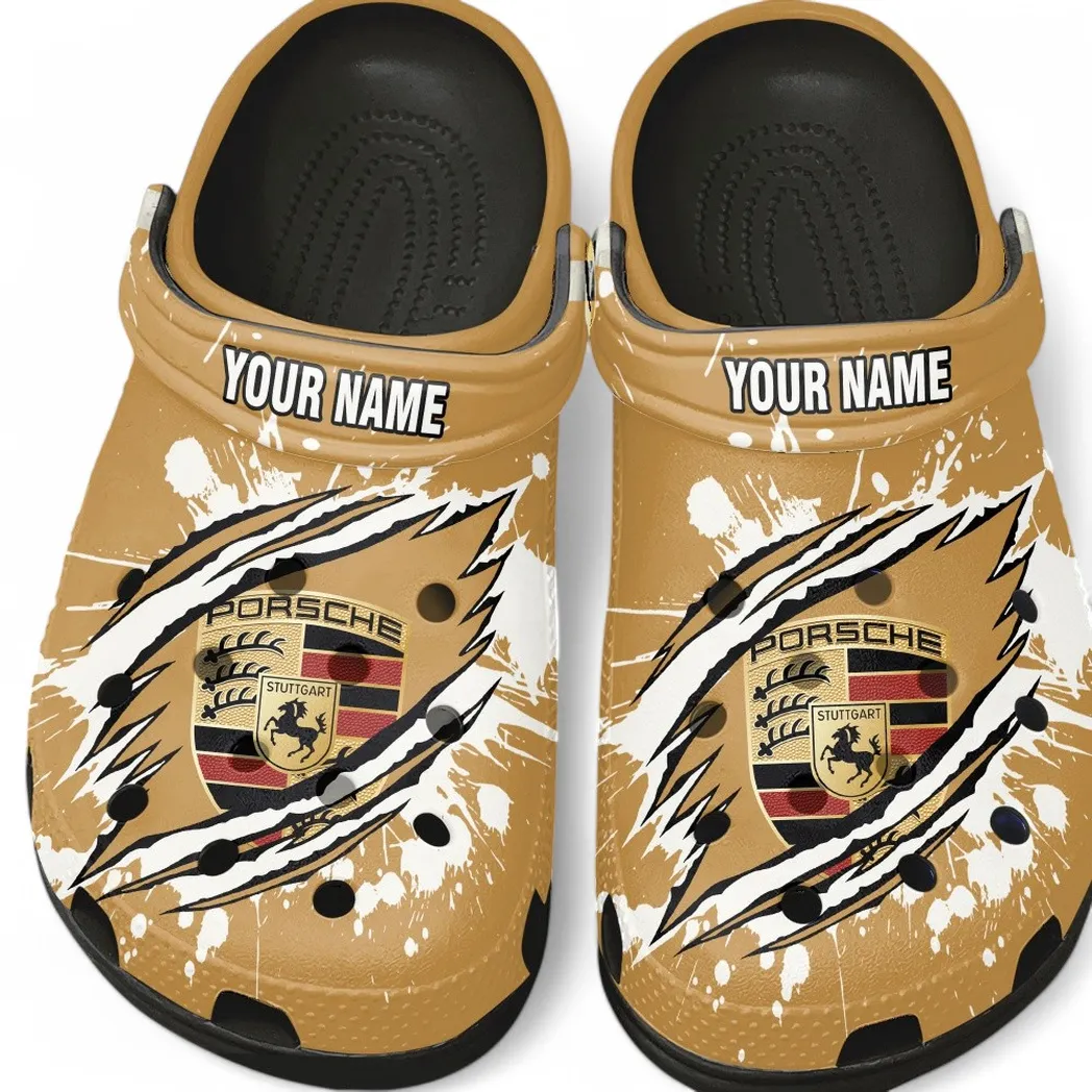 Porsche Crocs, Gift For Porsche Lovers, Gift For Him, Husband, Boyfriend CAR5602192567 - Black