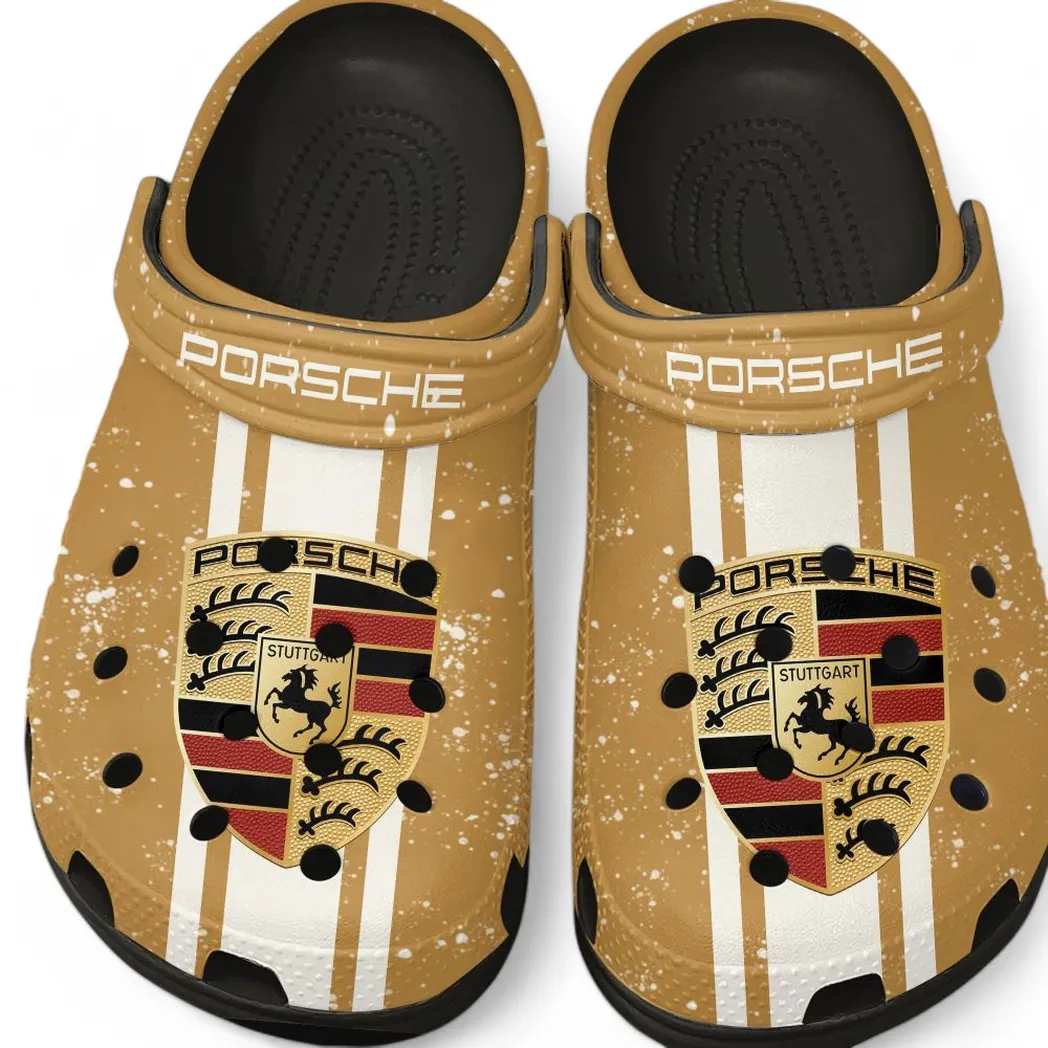 Porsche Crocs, Gift For Porsche Lovers, Gift For Him, Husband, Boyfriend CAR62022025069 - Black