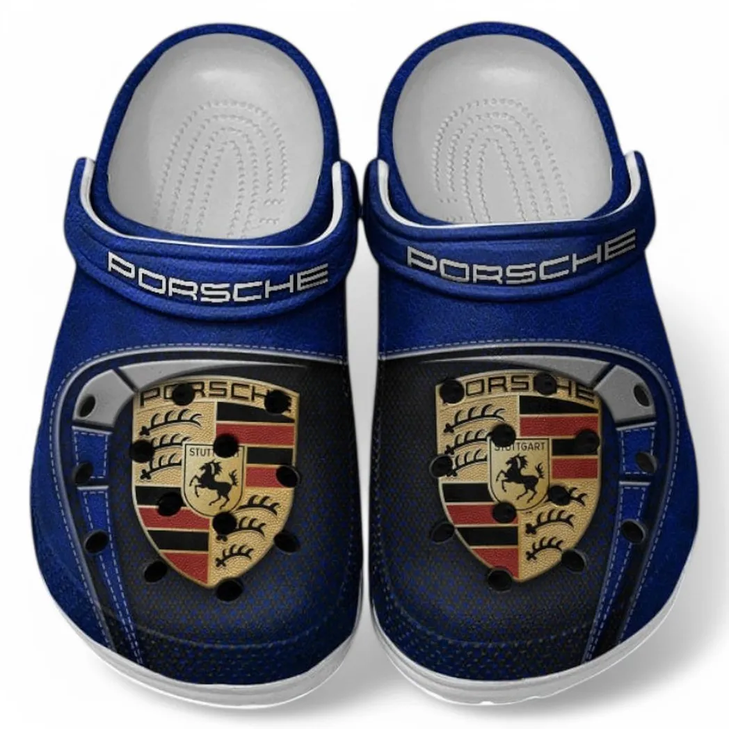 Porsche Crocs Sandals For Men Women, Gift For Porsche Fan CAR177031425569 - Blue