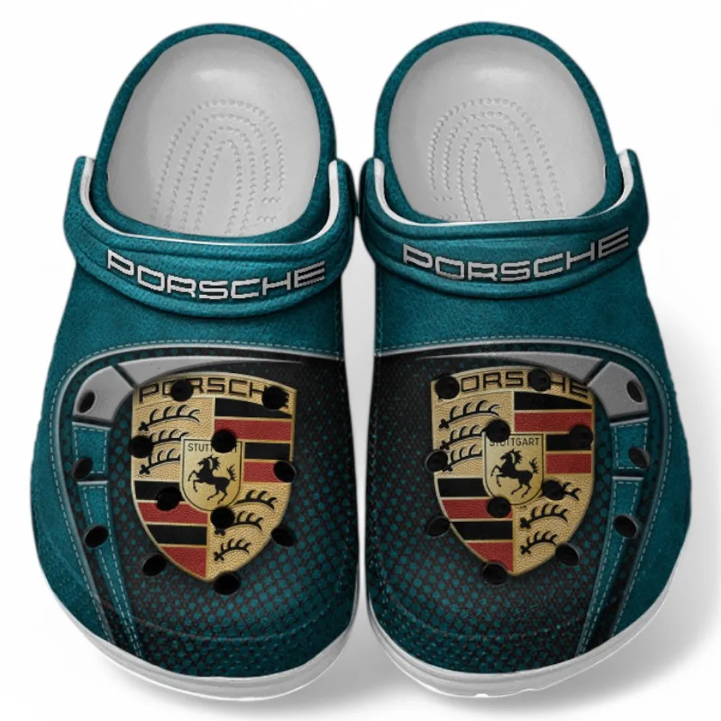 Porsche Crocs Sandals For Men Women, Gift For Porsche Fan CAR177031425569 - Cyan