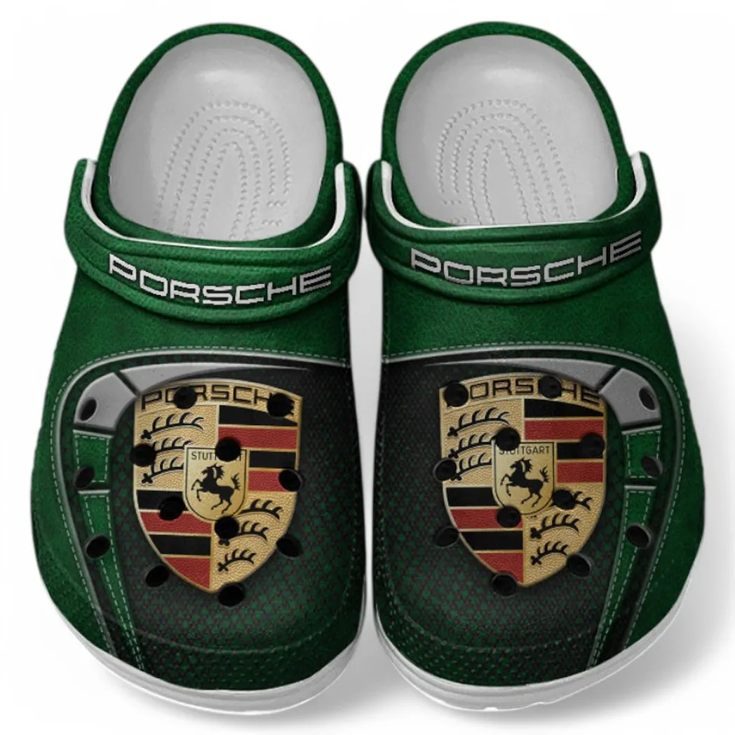 Porsche Crocs Sandals For Men Women, Gift For Porsche Fan CAR177031425569 - Green
