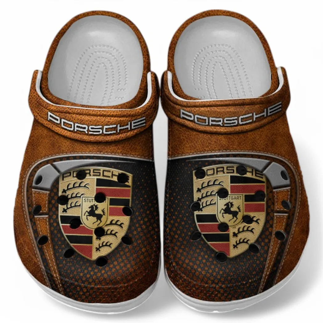 Porsche Crocs Sandals For Men Women, Gift For Porsche Fan CAR177031425569 - Orange