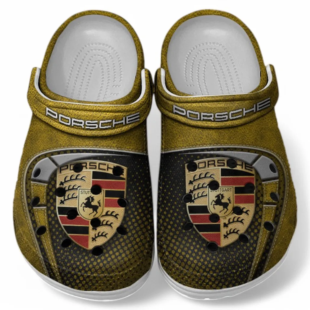 Porsche Crocs Sandals For Men Women, Gift For Porsche Fan CAR177031425569 - Yellow