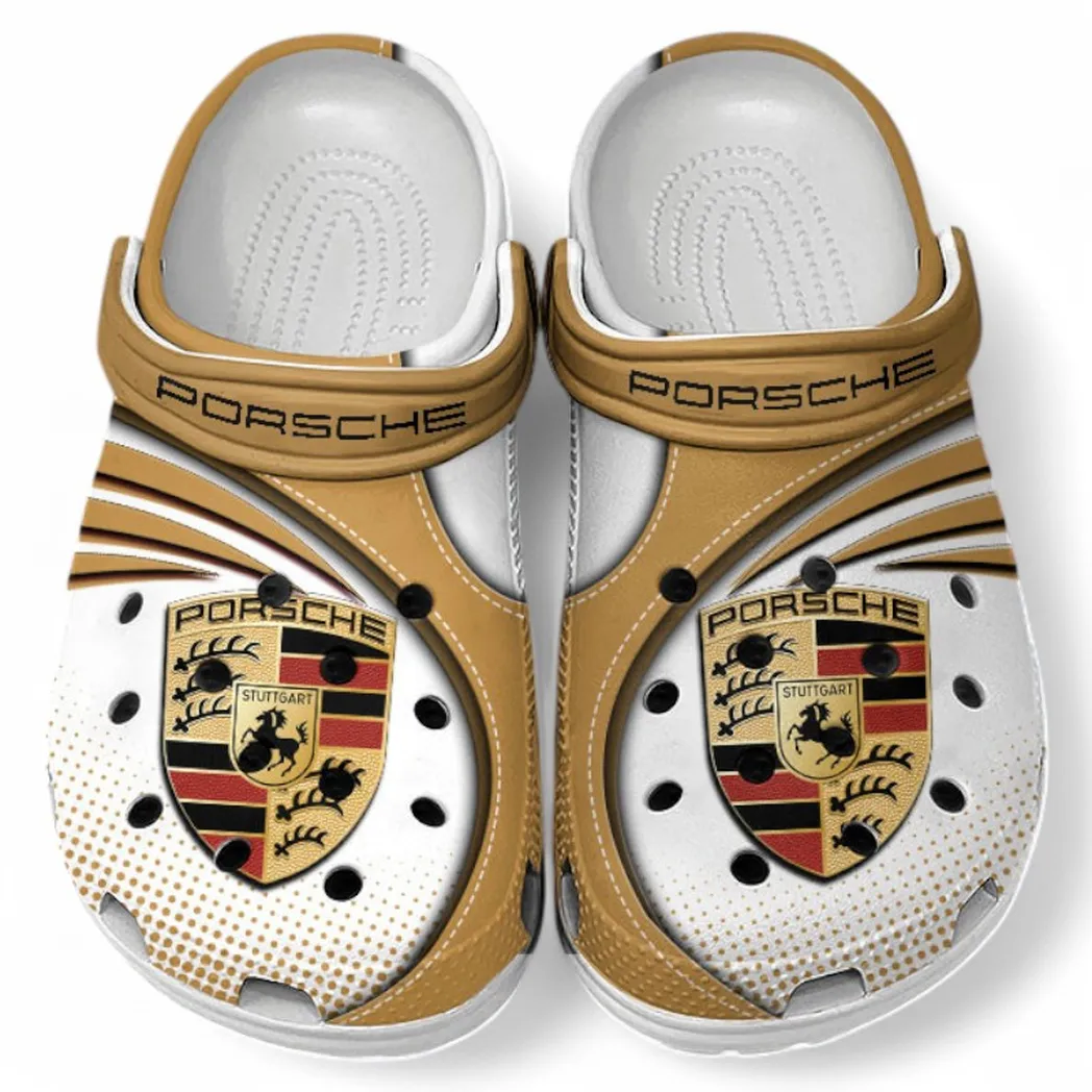 Porsche Crocs Sandals For Men Women, Gift For Porsche Fan CAR181031525700 - Brown