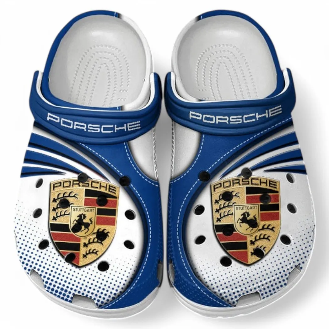 Porsche Crocs Sandals For Men Women, Gift For Porsche Fan CAR181031525750 - Blue