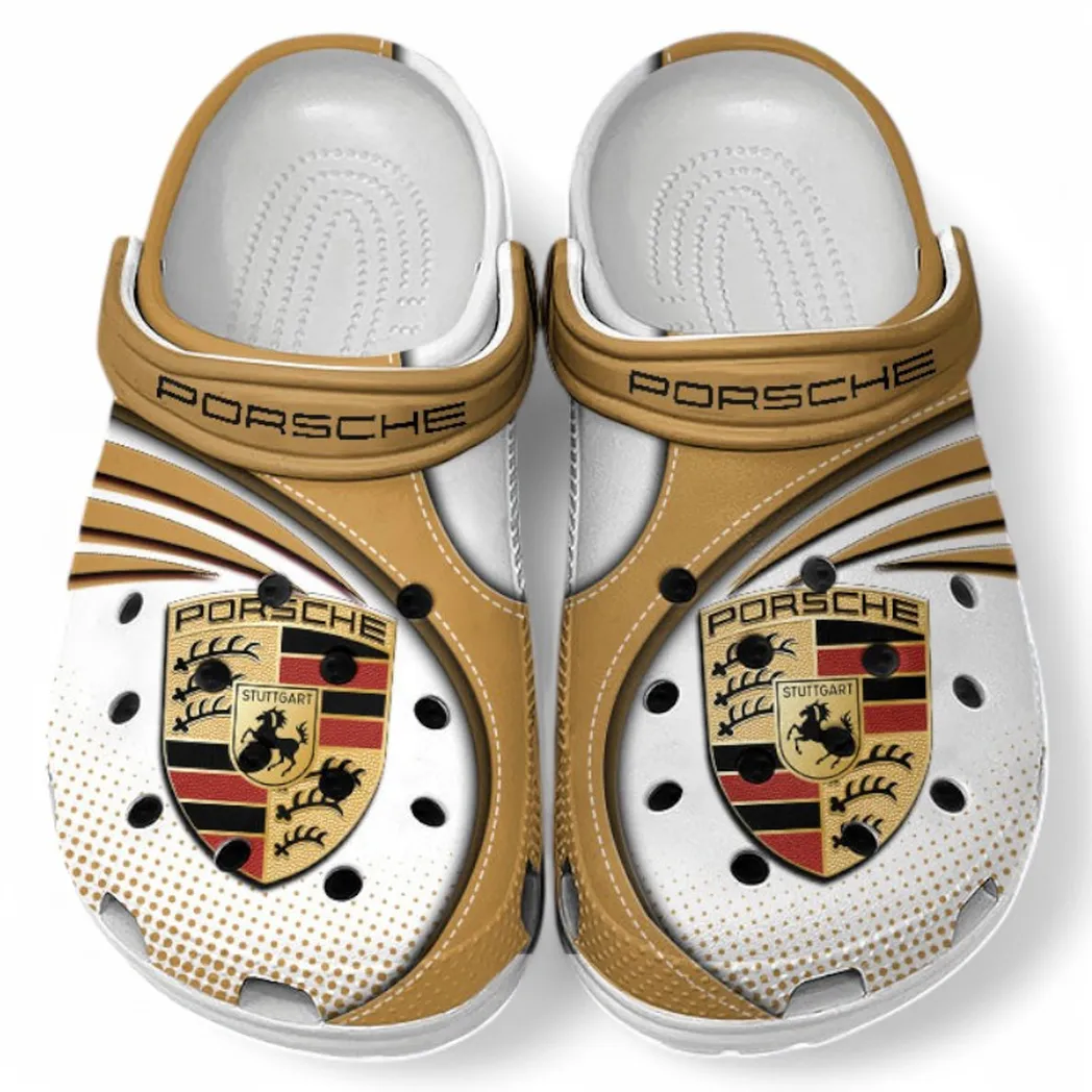 Porsche Crocs Sandals For Men Women, Gift For Porsche Fan CAR181031525750 - Brown