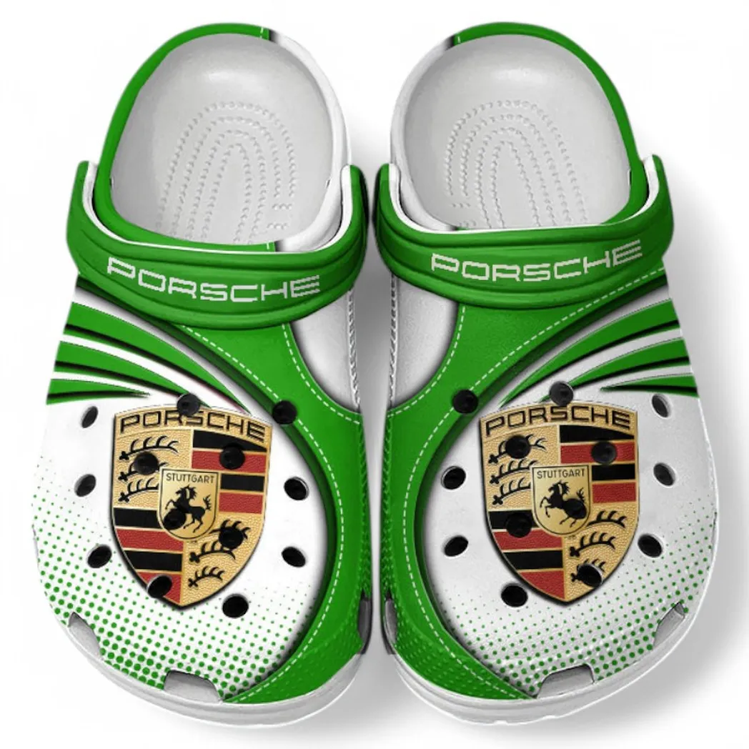 Porsche Crocs Sandals For Men Women, Gift For Porsche Fan CAR181031525750 - Green