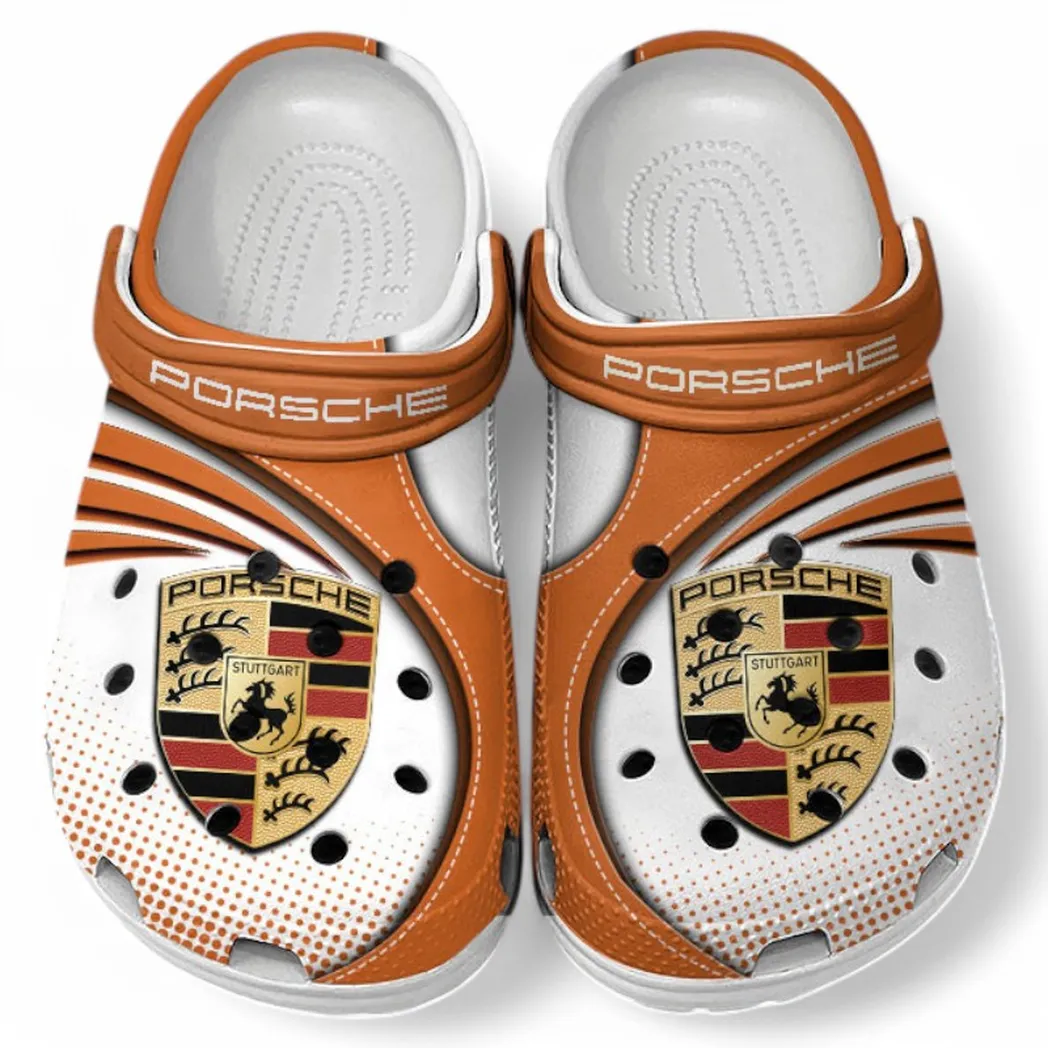 Porsche Crocs Sandals For Men Women, Gift For Porsche Fan CAR181031525750 - Orange
