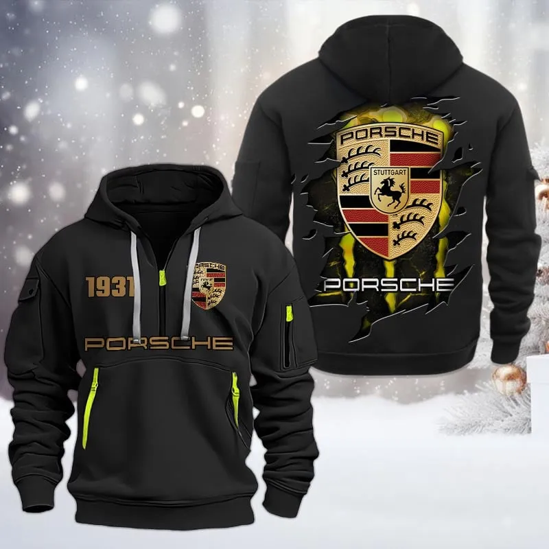 porsche half zip hoodie all over print half zip hoodies for men car198032770 black tfr1k