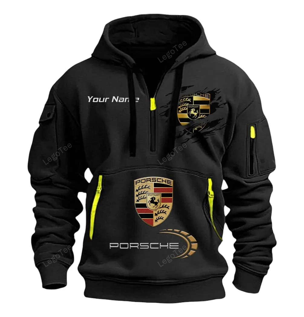 porsche half zip hoodie car113021425781 best gift for him husband boyfriend black ju95s