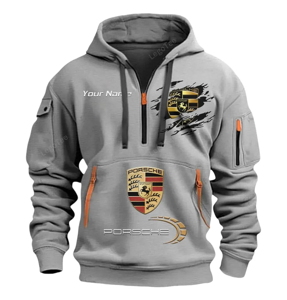 porsche half zip hoodie car113021425781 best gift for him husband boyfriend gray csrop