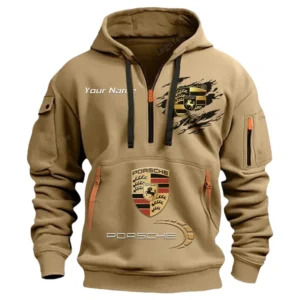 porsche half zip hoodie car113021425781 best gift for him husband boyfriend khaki cky9s