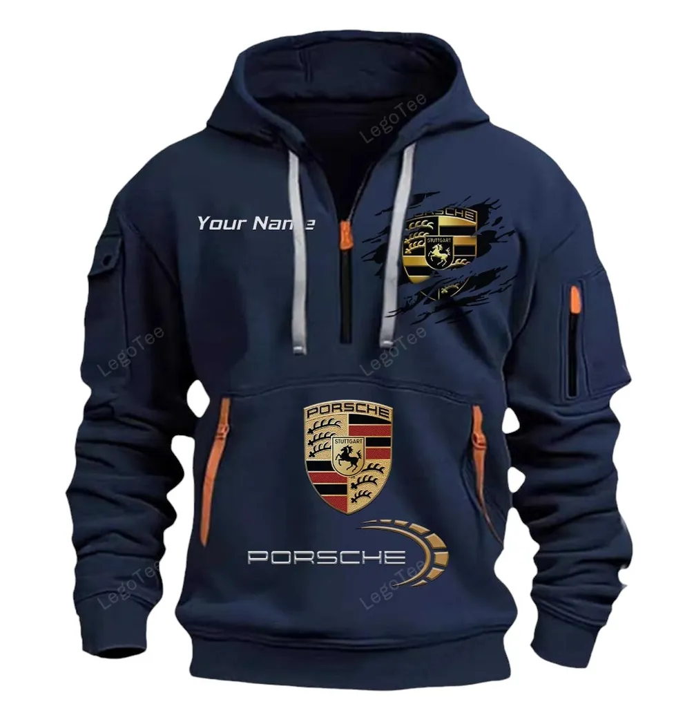 porsche half zip hoodie car113021425781 best gift for him husband boyfriend navy msuq3