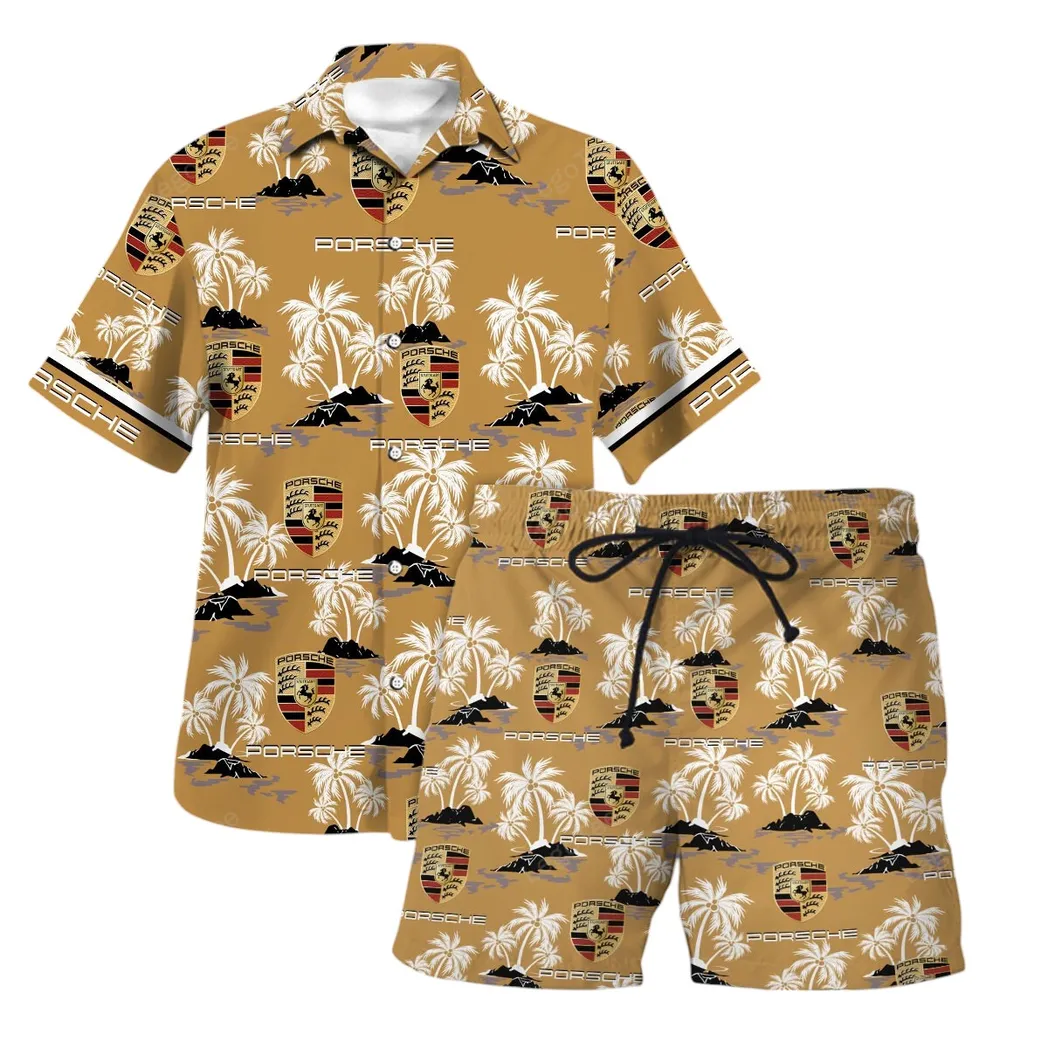 Porsche Hawaiian Shirt Set For Men, Gift For Porsche Lovers, Gift For Him, Husband, Boyfriend CAR144021125458-1