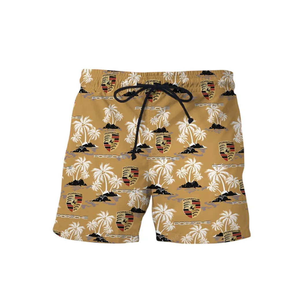 porsche hawaiian shirt set for men gift for porsche lovers gift for him husband boyfriend car144021125458 1 z8qqv
