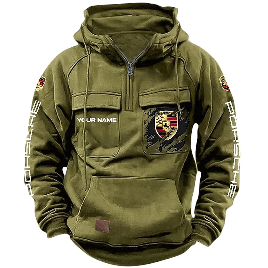 porsche hoodie tactical quarter zip gift for porsche lovers car164022425190 army green swyrf