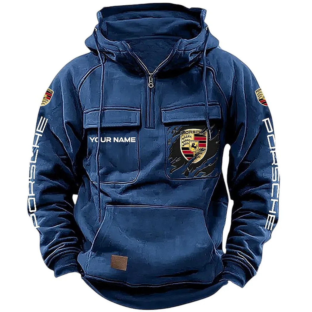 Porsche Hoodie Tactical Quarter Zip, Gift For Porsche Lovers CAR164022425190 - Dark Blue