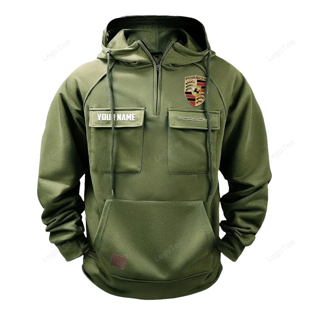 porsche tactical quarter zip hoodie gift for porsche lovers gift for him husband boyfriend army green car109021425338 1 00kdf