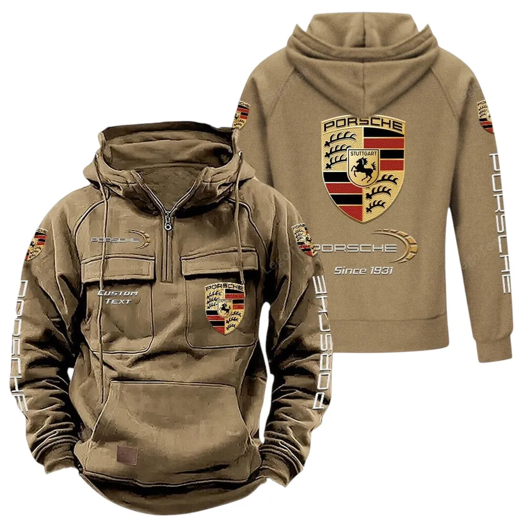 porsche tactical quarter zip hoodie gift for porsche lovers gift for him husband boyfriend khaki car96021425670 4 gr9ej