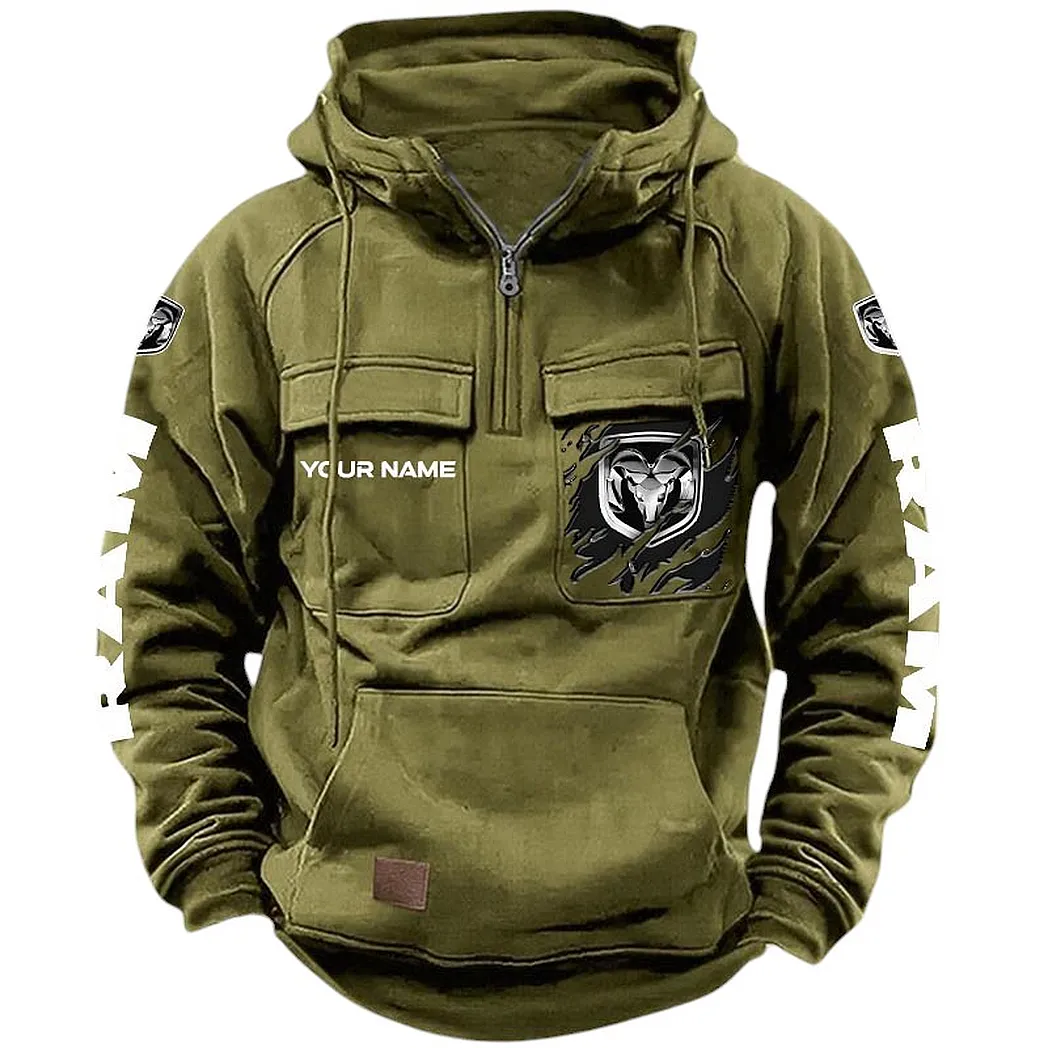 Ram Hoodie Tactical Quarter Zip, Gift For Ram Lovers CAR164022425170 - Army Green