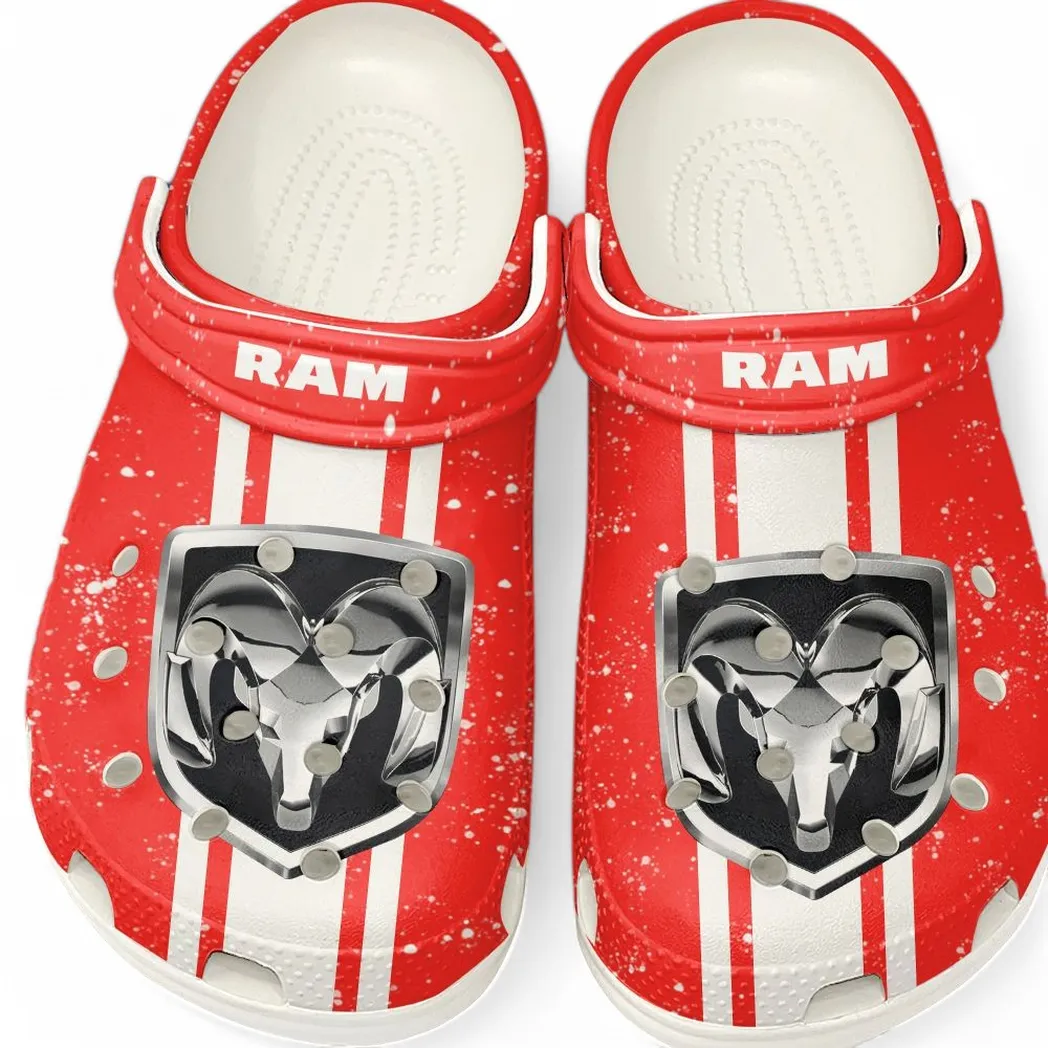 Ram Truck Crocs, Gift For Ram Truck Lovers, Gift For Him, Husband, Boyfriend CAR62022025096 - White