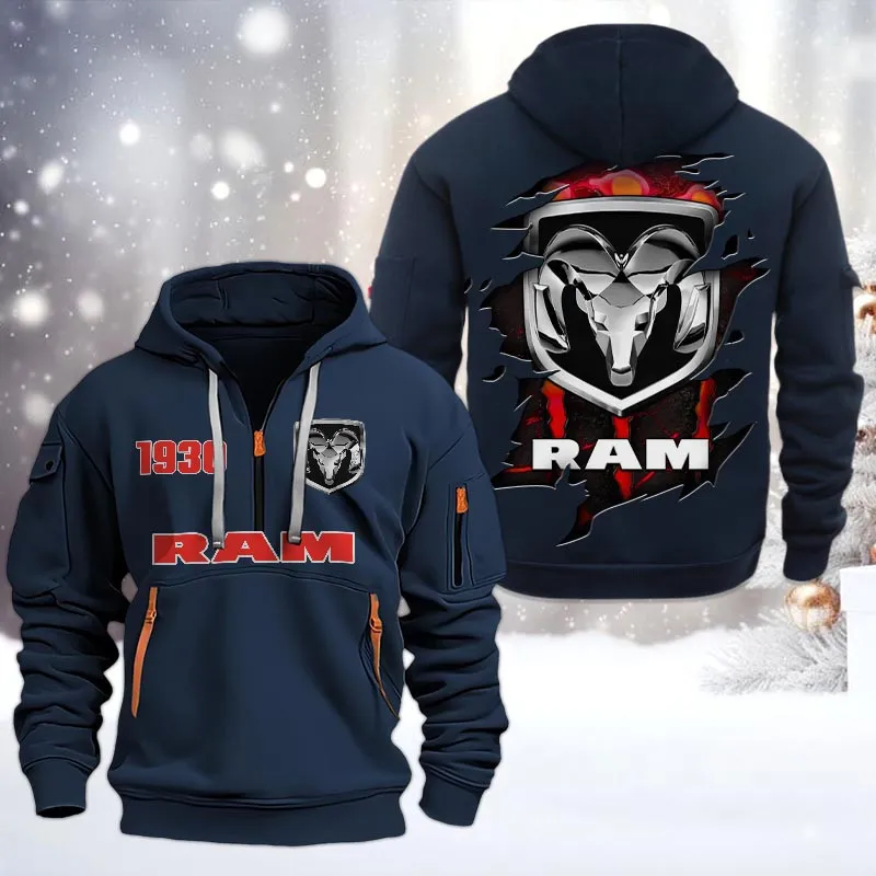 ram truck half zip hoodie all over print half zip hoodies for men car198032779 navy hej11