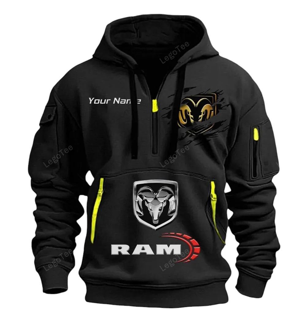 ram truck half zip hoodie car113021425788 best gift for him husband boyfriend black 7r5y8