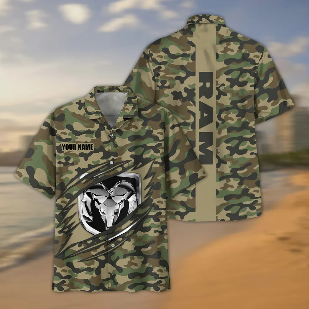 Ram Truck Hawaiian Shirt Style Camo Oversized Hawaiian CAR210040825731