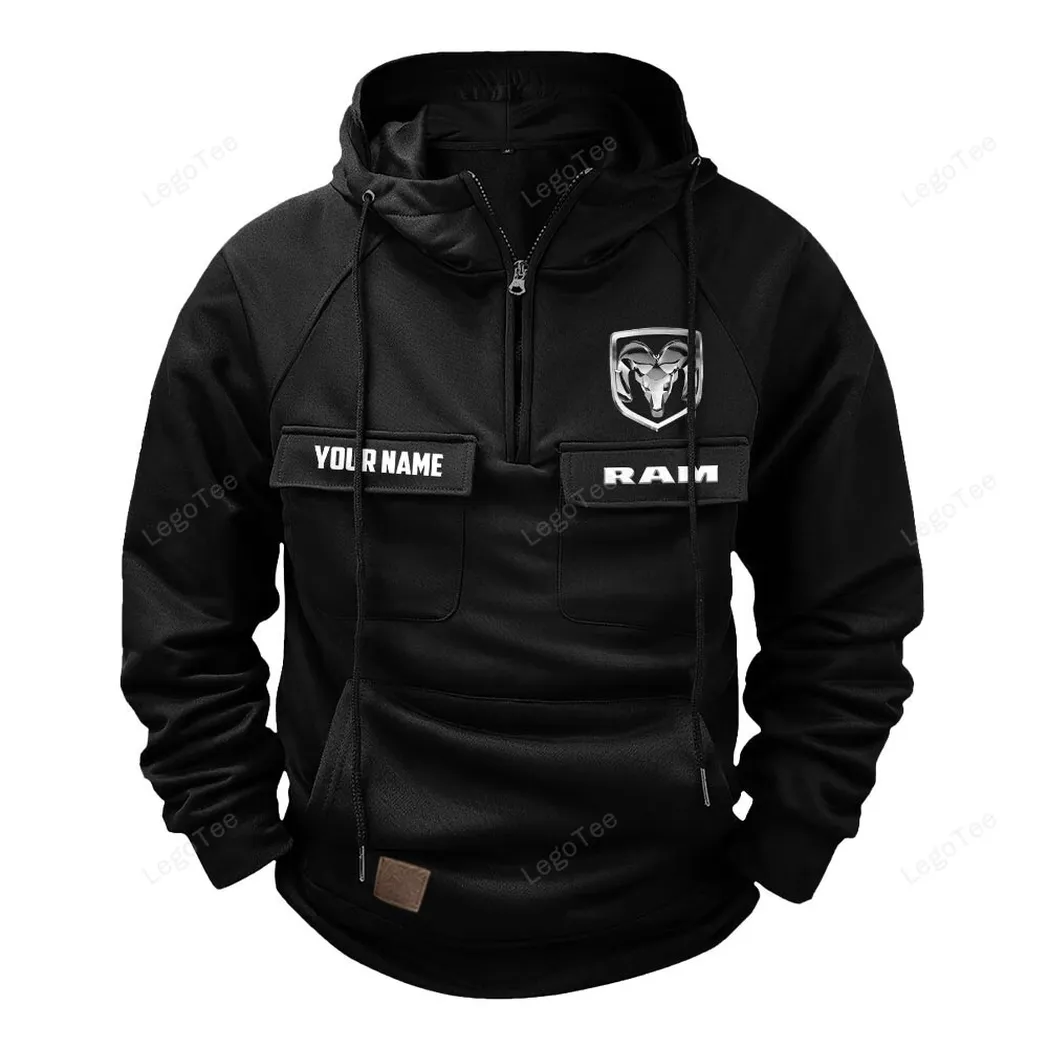 ram truck tactical quarter zip hoodie gift for ram truck lovers gift for him husband boyfriend black car109021425340 2