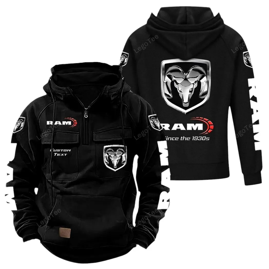 ram truck tactical quarter zip hoodie gift for ram truck lovers gift for him husband boyfriend black car96021425674 2 dkwft