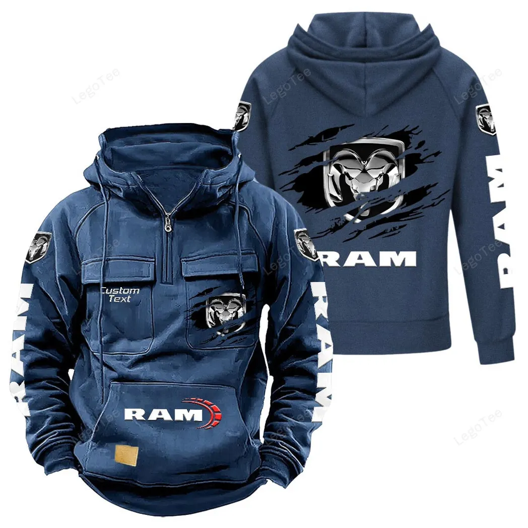 ram truck tactical quarter zip hoodie gift for ram truck lovers gift for him husband boyfriend dark blue car122021425017 3 vt1he