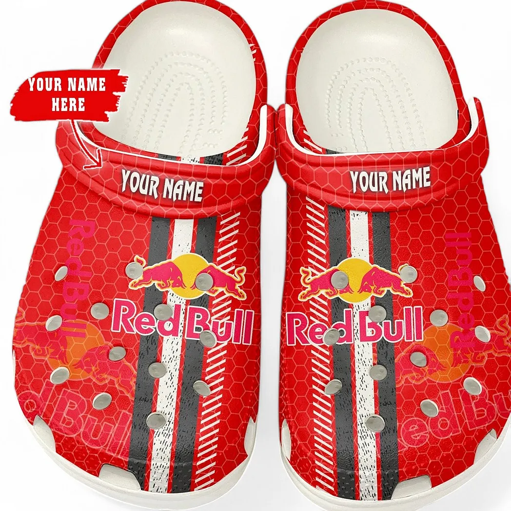 Red Bull Crocs Shoes Gift For Red Bull Lovers, Birthday Gift For Husband, Boyfriend CAR82022025646 - White