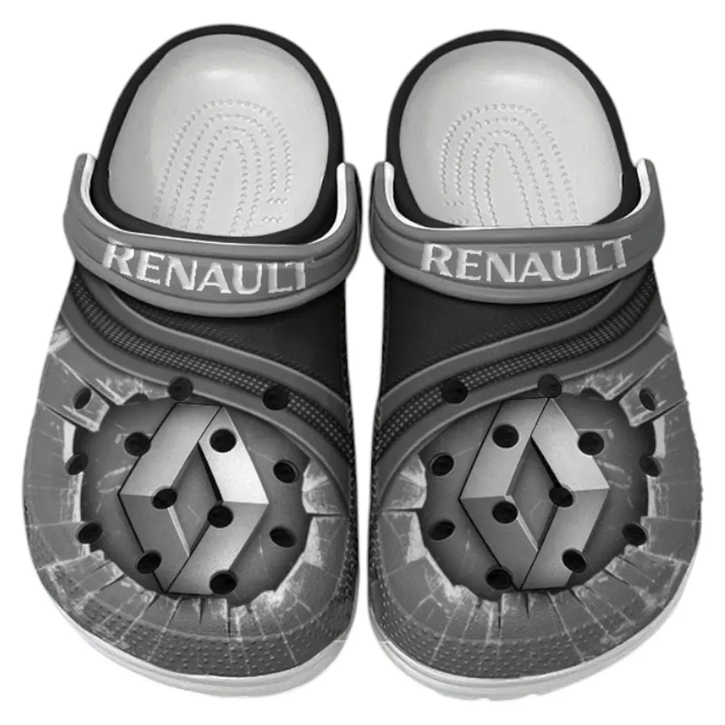 Renault Crocs Clogs Men Women, Gift For Renault Fan CAR188032025143 - Gray