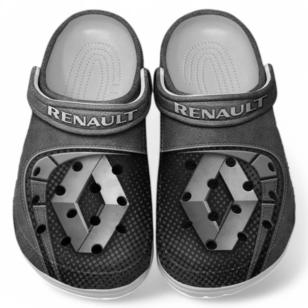 Renault Crocs Sandals For Men Women, Gift For Renault Fan CAR177031425606 - Gray