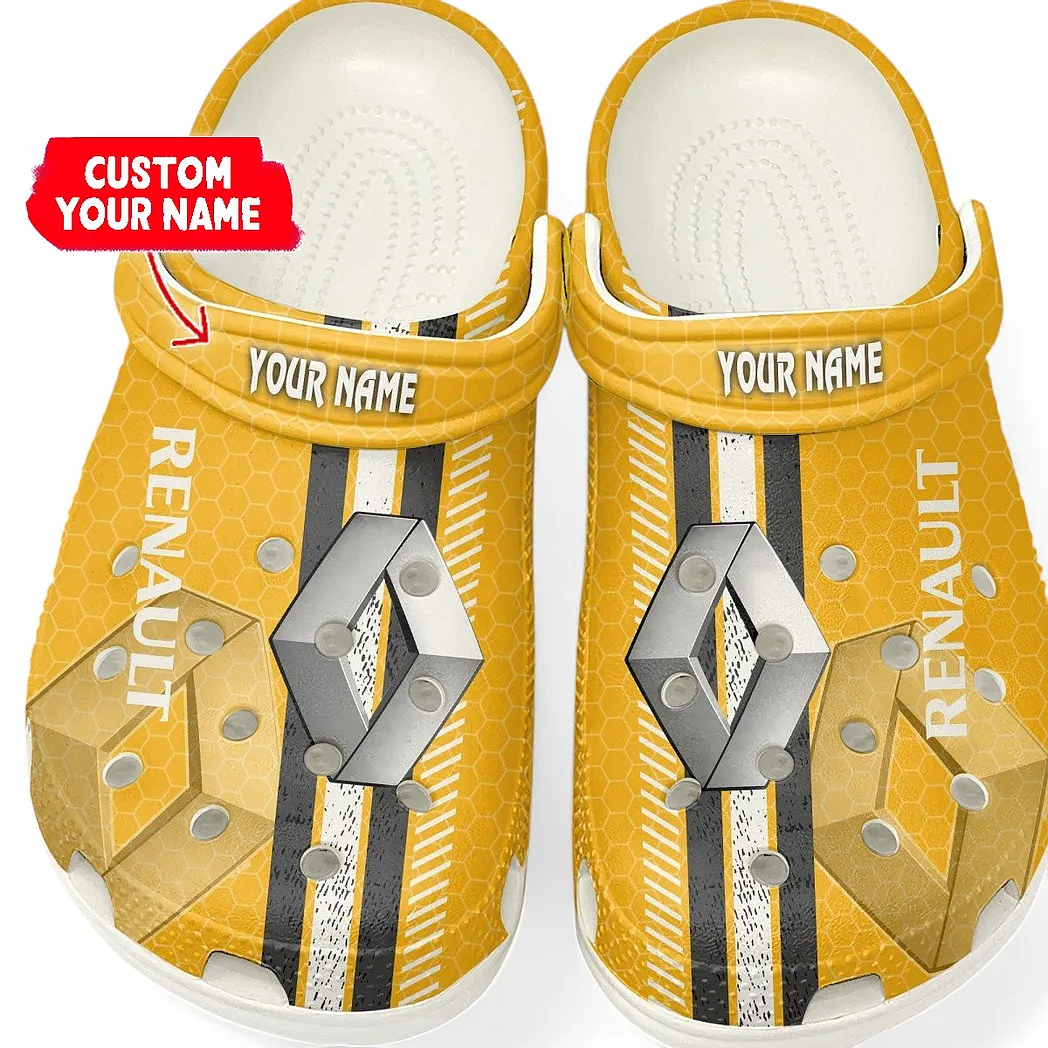 Renault Crocs Shoes Gift For Renault Lovers, Birthday Gift For Husband, Boyfriend CAR82022025647 - White