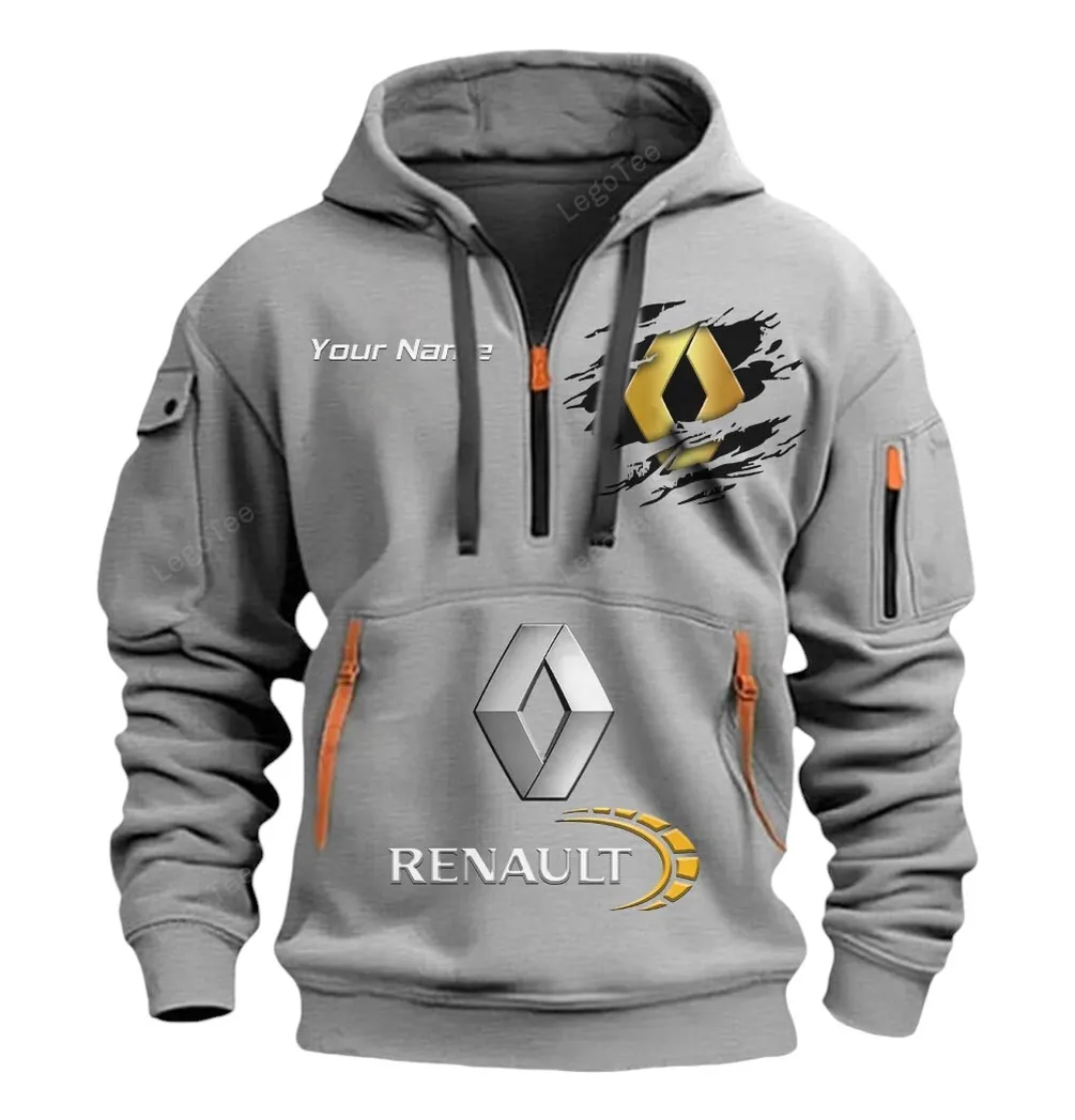 renault half zip hoodie car113021425792 best gift for him husband boyfriend gray acp9q