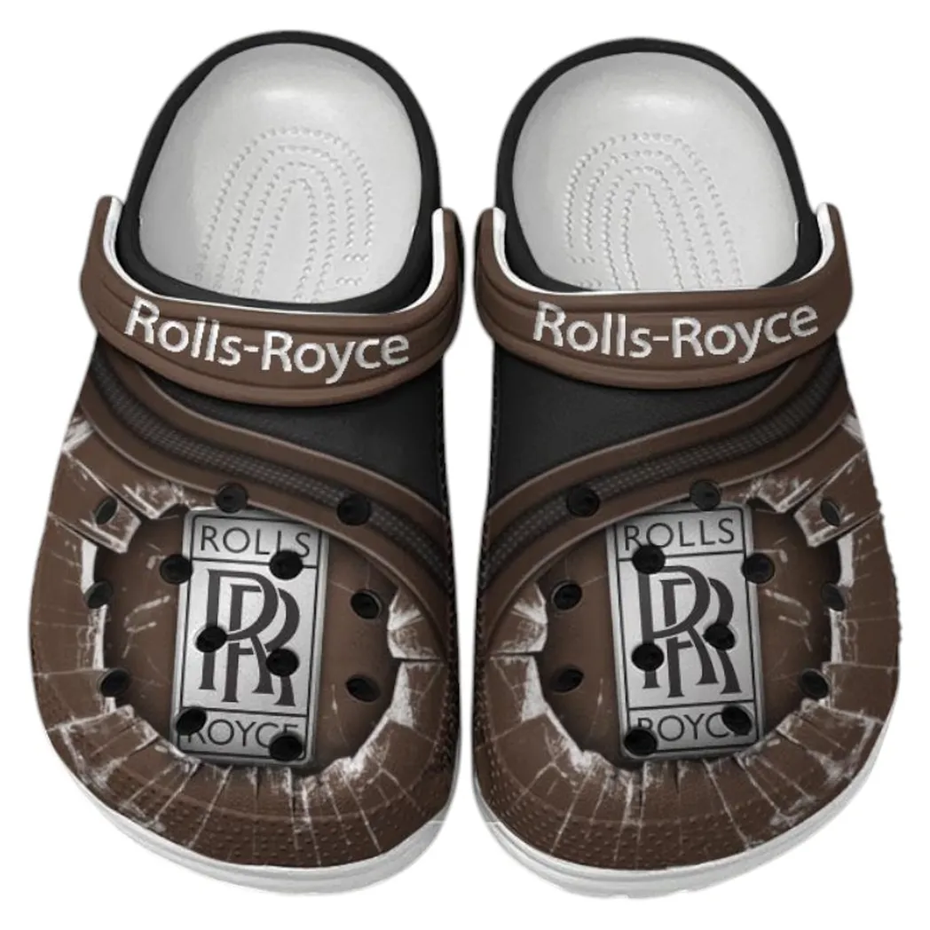 Rolls Royce Crocs Clogs Men Women, Gift For Rolls Royce Fan CAR188032025185 - Brown
