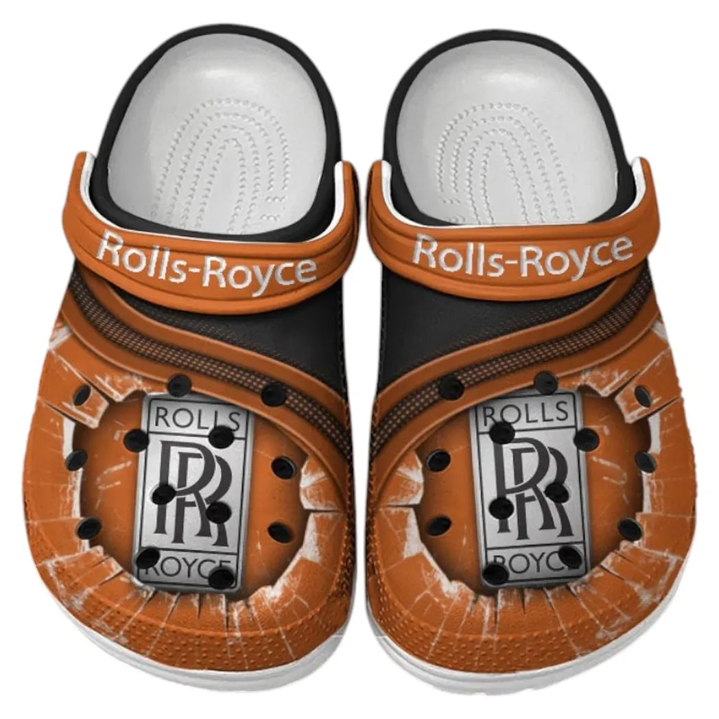 Rolls Royce Crocs Clogs Men Women, Gift For Rolls Royce Fan CAR188032025185 - Orange