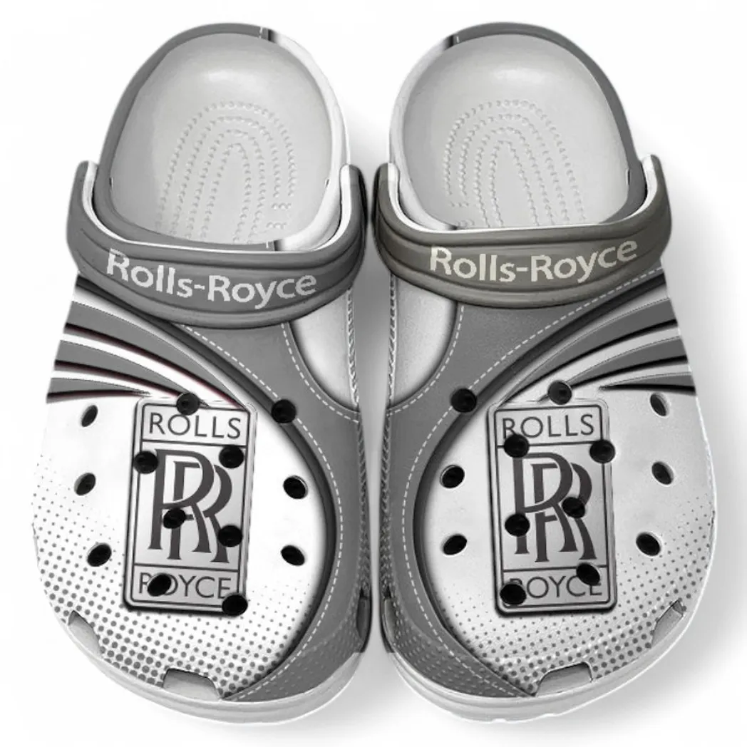 Rolls Royce Crocs Sandals For Men Women, Gift For Rolls Royce Fan CAR181031525704 - Gray
