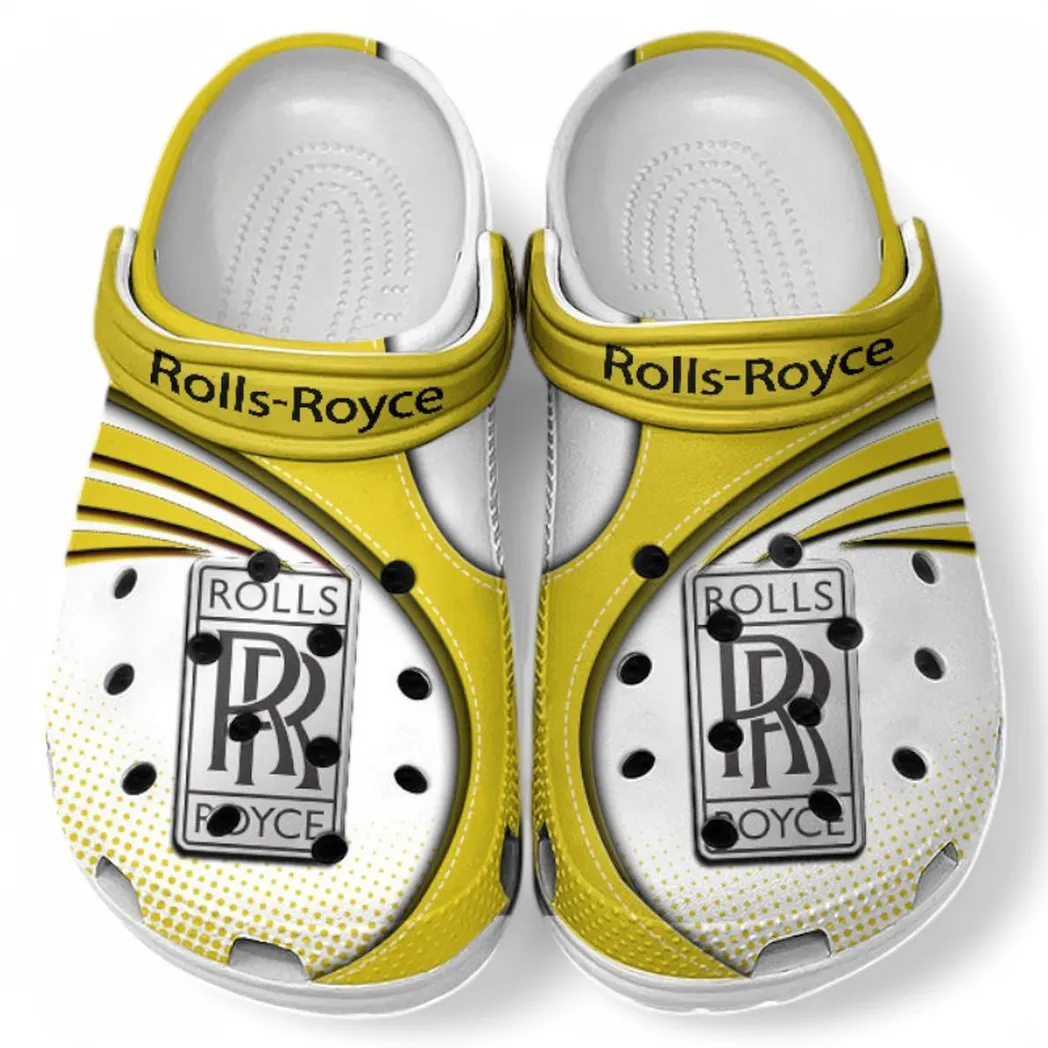 Rolls Royce Crocs Sandals For Men Women, Gift For Rolls Royce Fan CAR181031525704 - Yellow