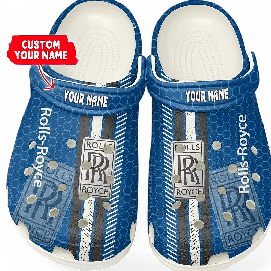 Rolls Royce Crocs Shoes Gift For Rolls Royce Lovers, Birthday Gift For Husband, Boyfriend CAR82022025648 - White