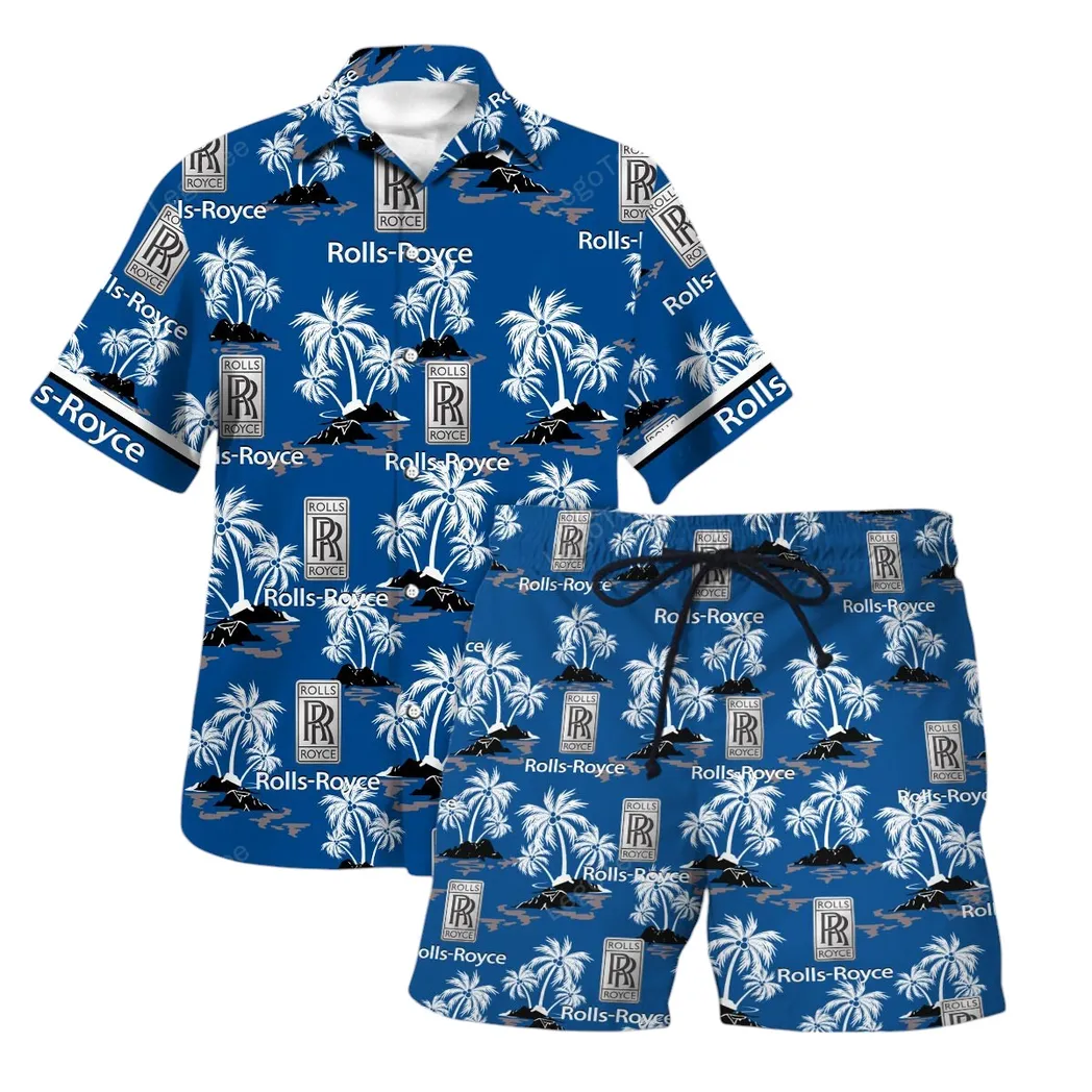 rolls royce hawaiian shirt set for men gift for rolls royce lovers gift for him husband boyfriend car144021125476 1 pg4lr