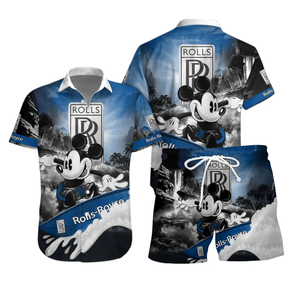 rolls royce hawaiian shirt set gift for rolls royce lovers gift for him husband boyfriend car53030625100 guyln